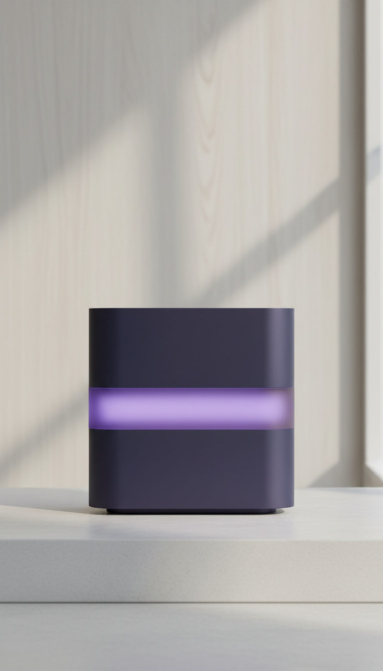Audio Hub with Misted Purple Accent